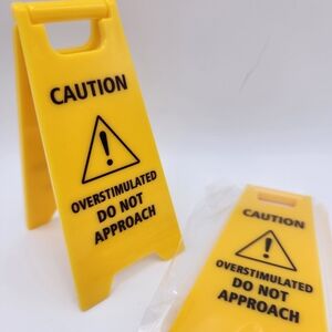 Novelty Mini Caution Sign - Funny Warning Desk Accessory! New!
